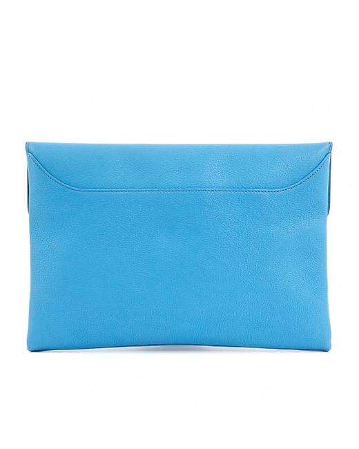 Lyst - Givenchy Antigona Blue Leather Clutch Bag in Blue