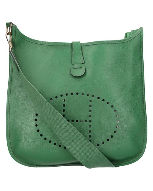 Hermès Evelyne Green Leather in Green - Lyst