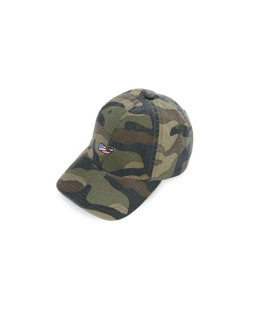 Lyst - Vineyard Vines Washed Camo Flag Whale Baseball Hat in Green for Men