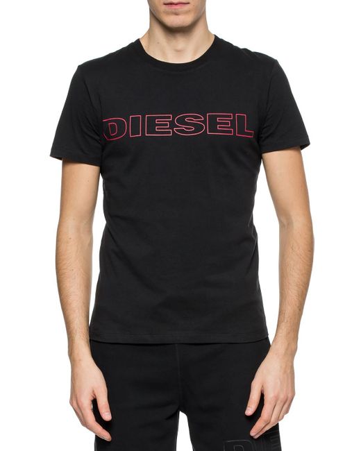 DIESEL Cotton Logo-printed T-shirt in Navy Blue Black Grey White (Black ...