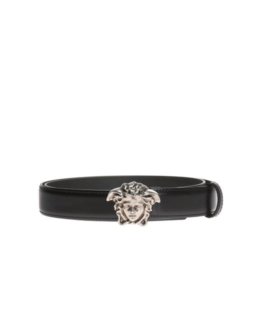 Versace Leather Belt With Medusa Head Motif in Navy Blue (Blue) for Men ...