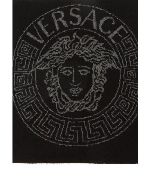 Versace Greek Key Pattern Scarf in Black for Men - Lyst
