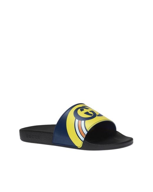 gucci rubber slides yellow