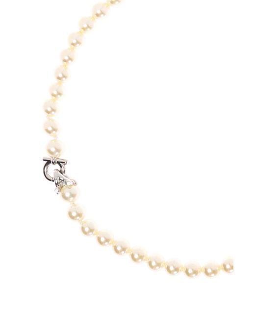 Lyst - Ferragamo Necklace With Swarovski Pearls