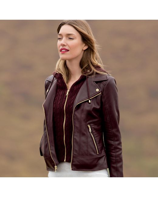 Lyst Wilsons Leather Black Rivet Faux Center Zip Jacket W Wilsons Leather Multicolor Black Rivet Faux Center Zip Jacket W Cable Knit