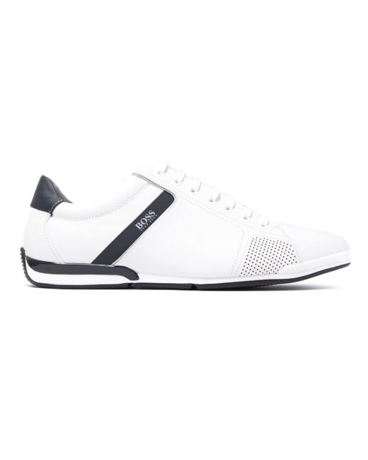 BOSS by Hugo Boss Boss Saturn Lowp White Leather Trainers in White for ...