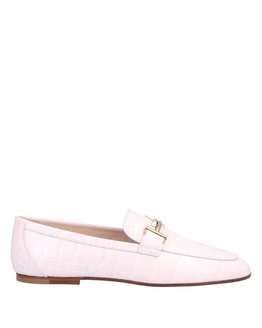 Tod's Leather Loafer in Light Pink (Pink) Lyst