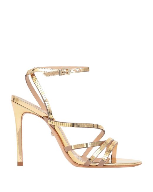 Schutz Leather Sandals in Gold (Metallic) - Lyst