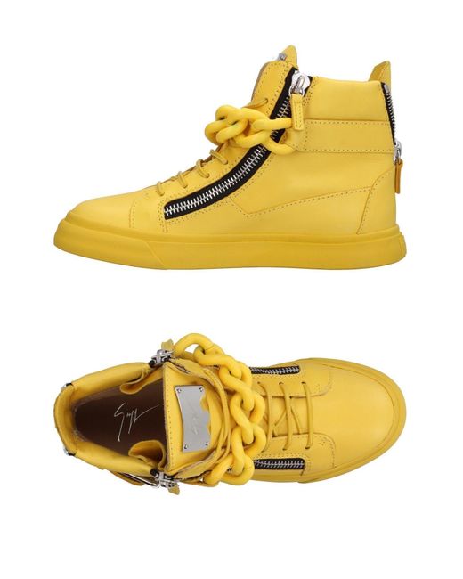 Giuseppe zanotti High-tops & Sneakers in Yellow | Lyst