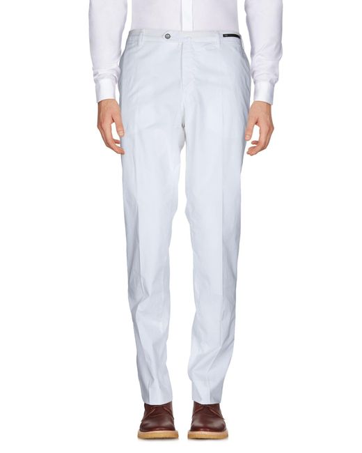 PT01 Cotton Casual Pants in Ivory (White) for Men - Save 21% - Lyst