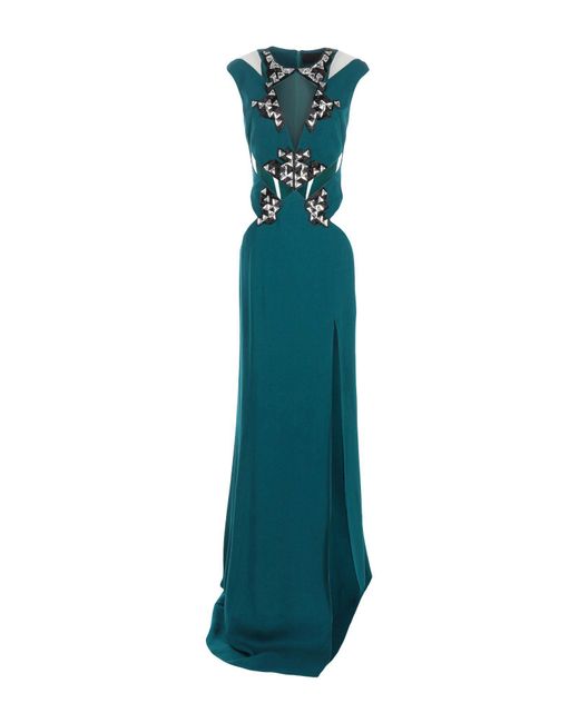 Lyst Philipp Plein Long Dress In Green Philipp Plein Green Long Dress Lyst