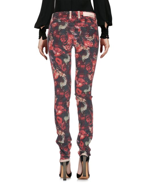red casual pants