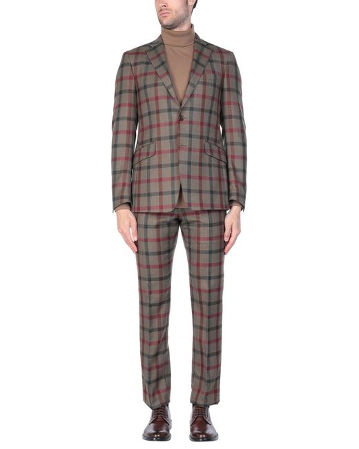 Etro Wool Suit in Khaki (Gray) for Men - Lyst