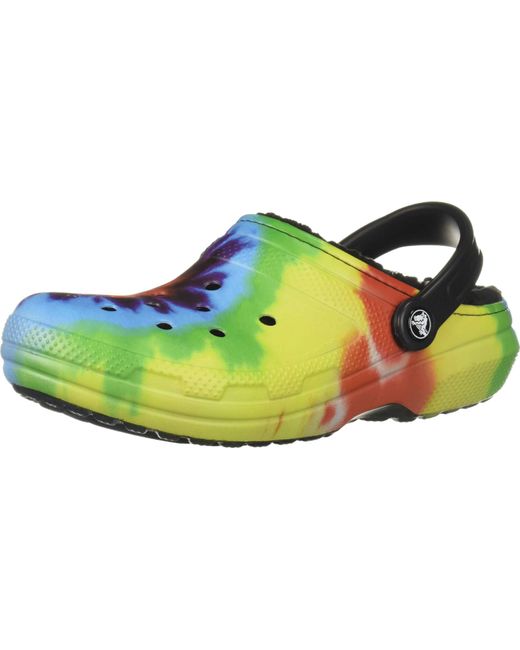 women's crocs classic lined tie dye clog