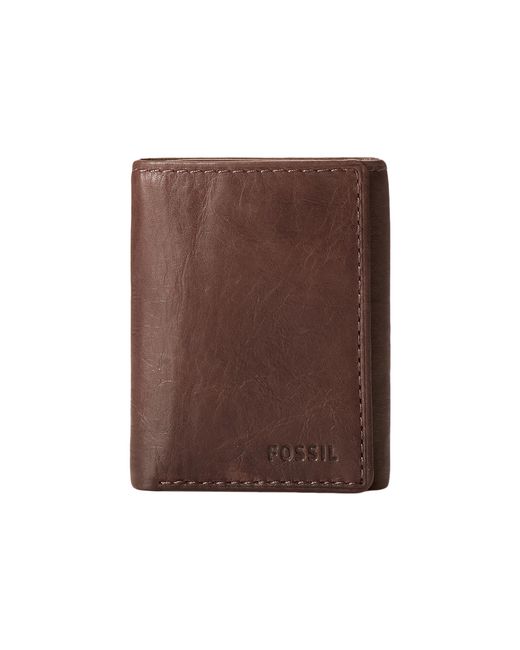 fossil ingram trifold wallet in brown for lyst fossil ingram trifold wallet in brown for lyst