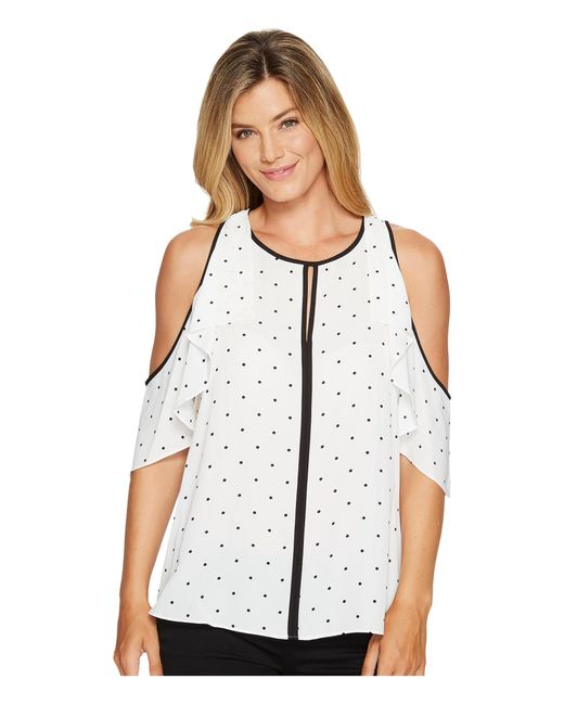 vince camuto polka dot top