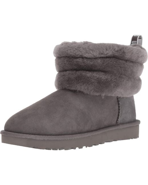 mini fluff uggs grey