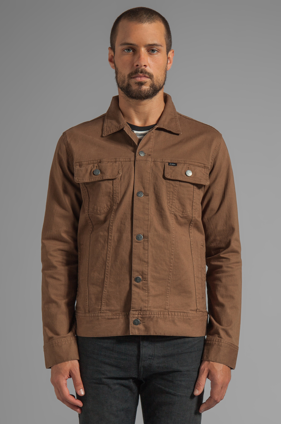 Lyst Rvca Jeano Denim Jacket in Tan in Brown for Men