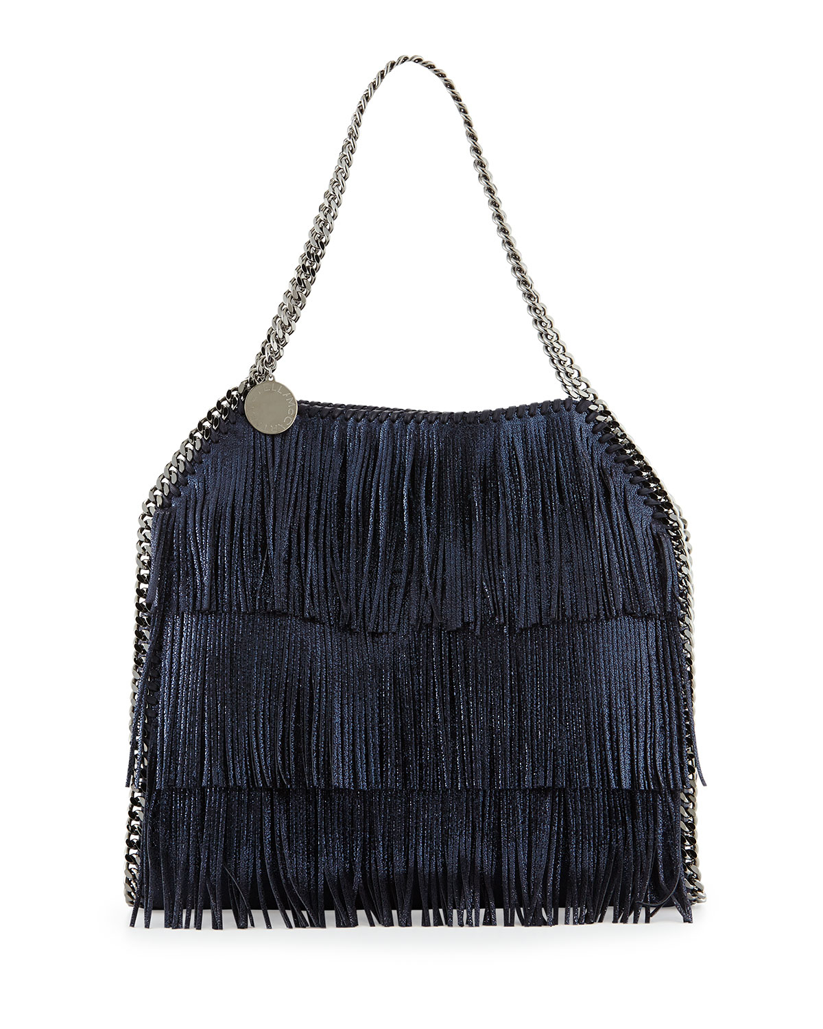 Stella Mccartney Falabella Small Fringe Tote Bag Navy in Blue (NAVY) | Lyst