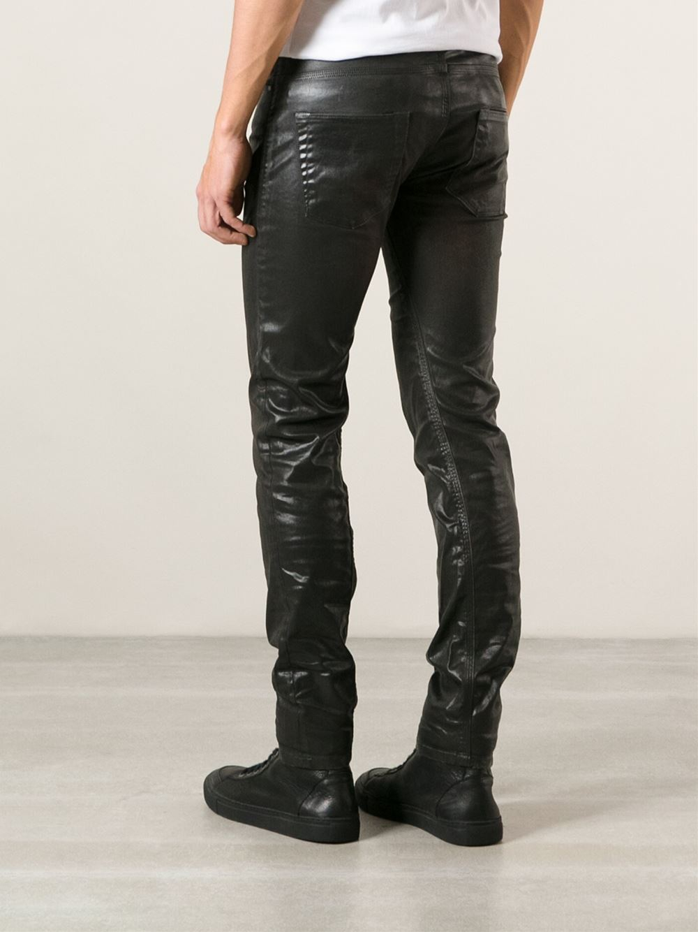 Lyst - Diesel Black Gold Coated Skinny Jeans in Black for Men