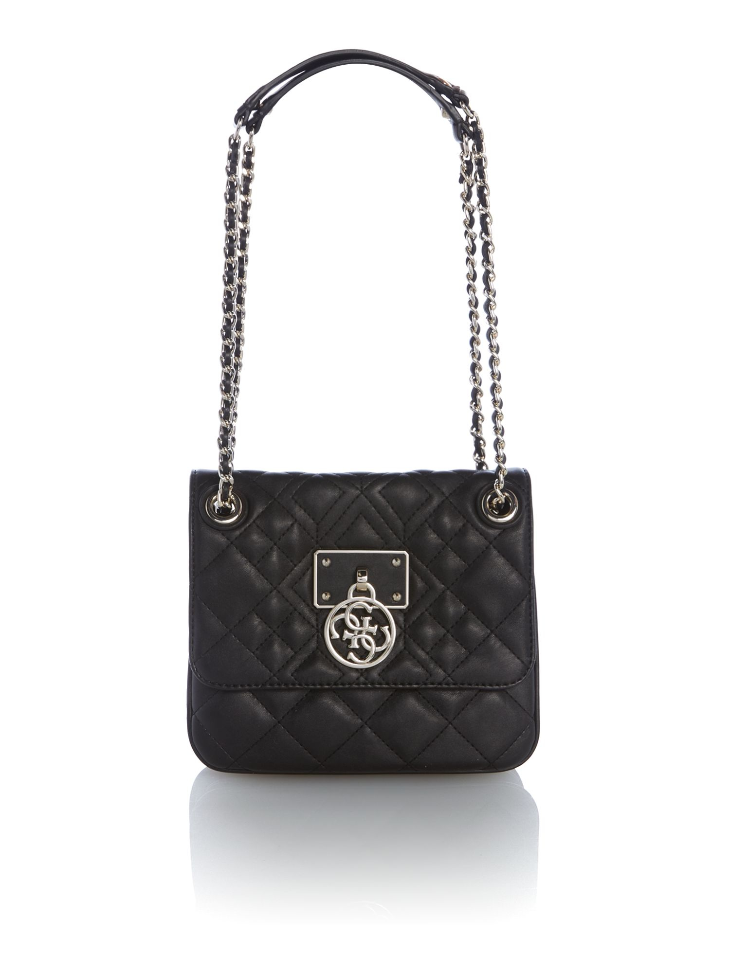Guess Aliza Quilted Convertible Crossbody Bag in Black | Lyst