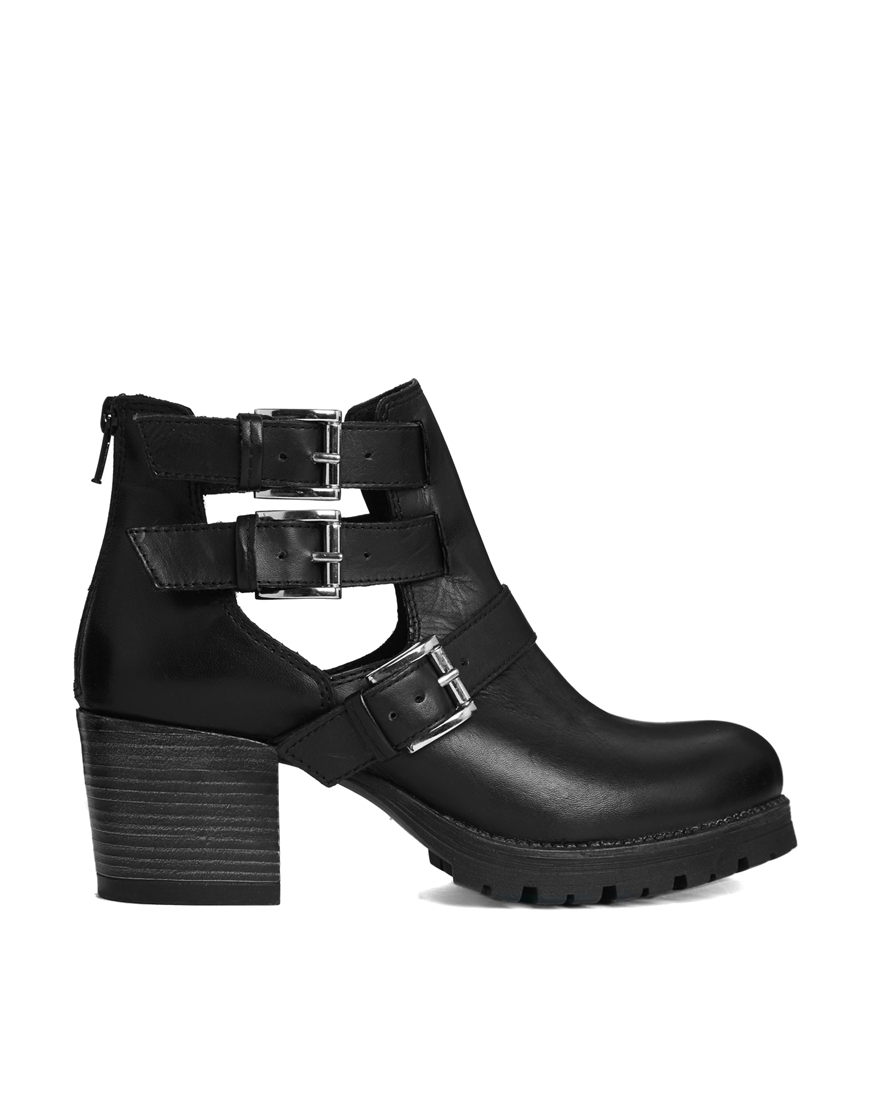 Lyst Carvela Kurt Geiger Stole Cut Out Leather Ankle Boots in Black