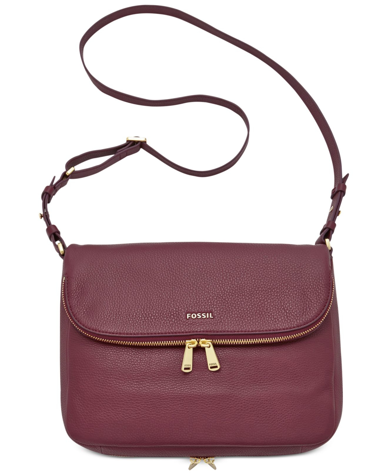 Lyst Fossil Preston Leather Flap Shoulder Bag In Purple Gallery