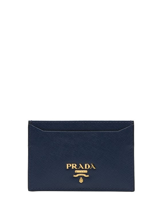 Prada Bluette Saffiano Leather Card Holder in Blue (navy) | Lyst  