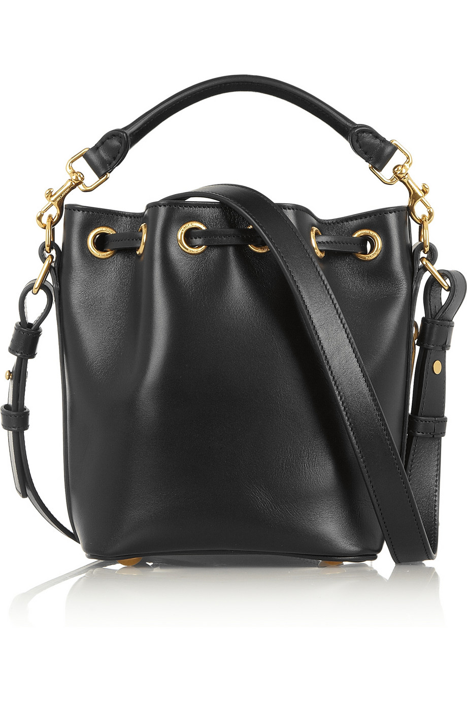 Lyst - Saint Laurent Emmanuelle Small Leather Bucket Bag in Black