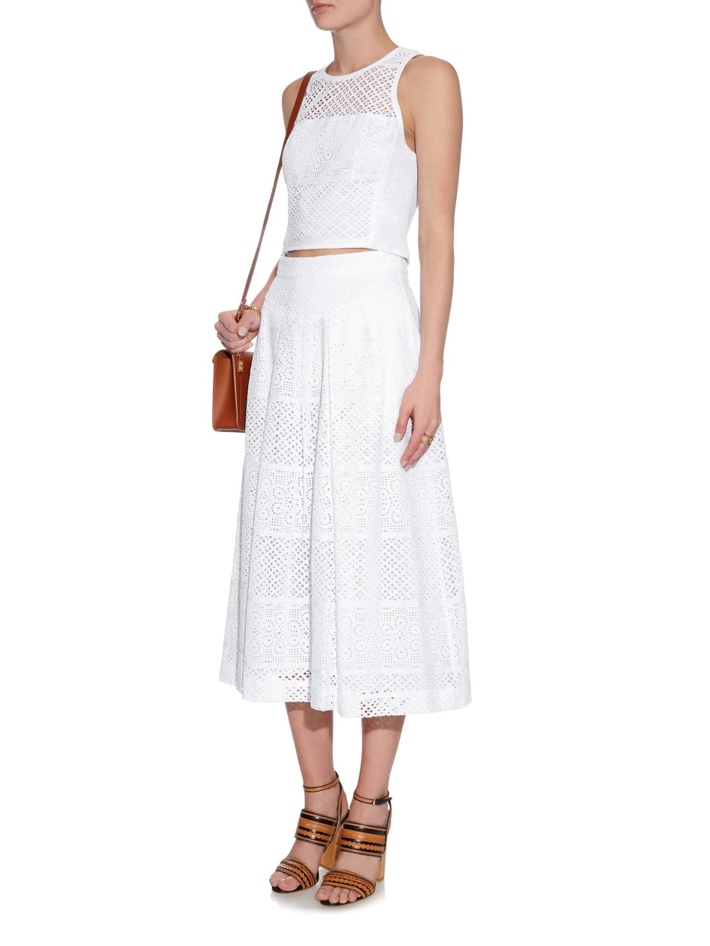 white eyelet maxi skirt