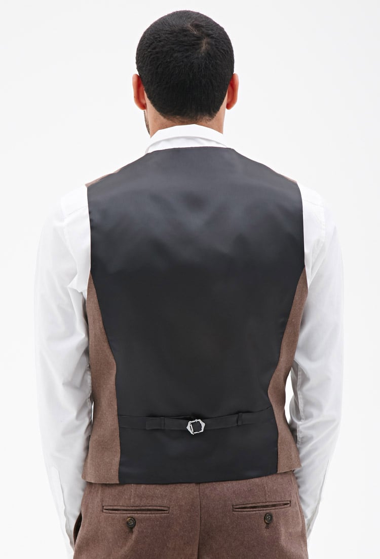 Download Lyst - Forever 21 Satin-back Suit Vest in Brown for Men