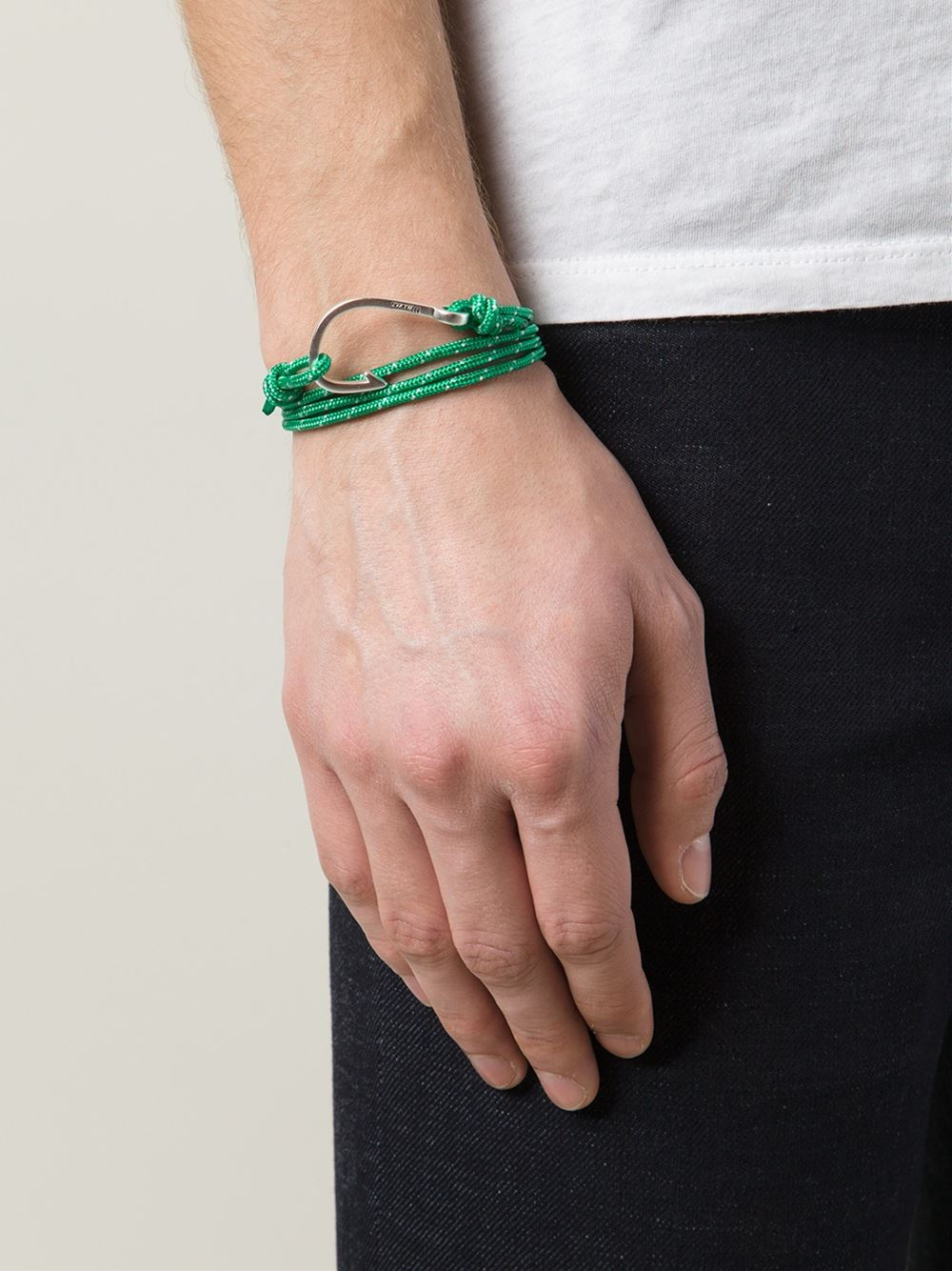 Lyst Miansai Fish Hook Bracelet In Green For Men Gallery