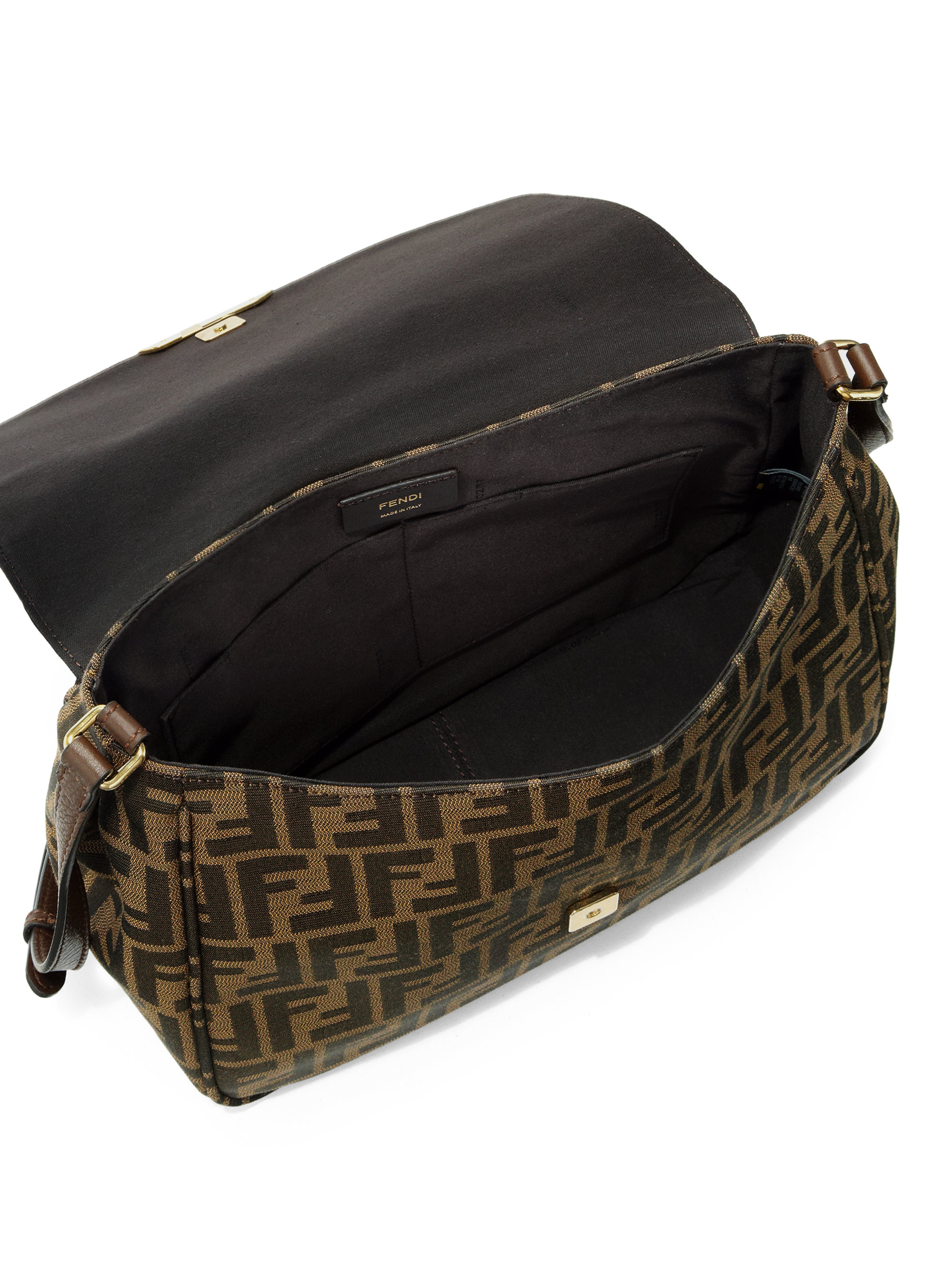 Fendi Zucca Canvas Shoulder Bag in Brown - Lyst