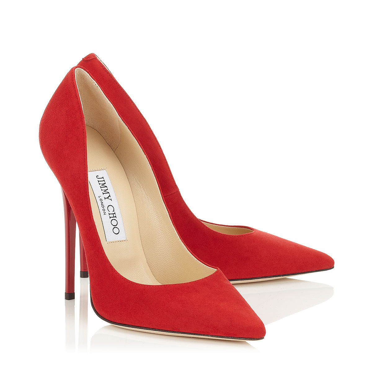 Jimmy choo Cosmic Glitter Finish Leather Pumps in Red | Lyst