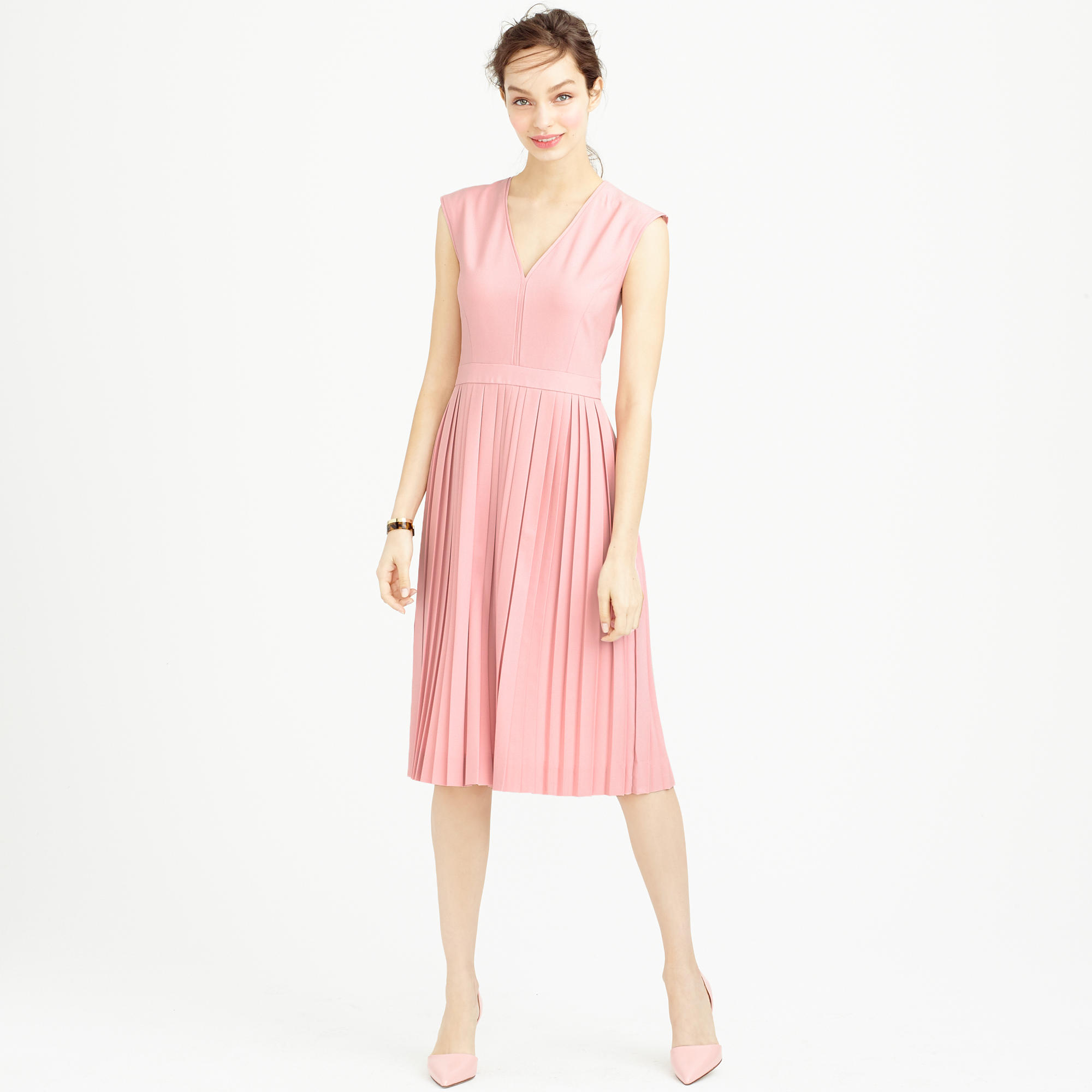 pleated wool dress