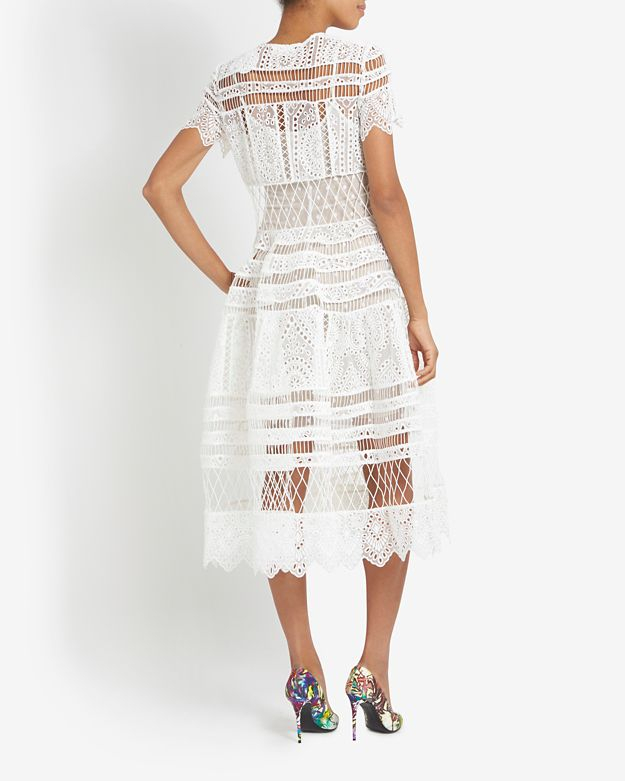 white sheer embroidered dress