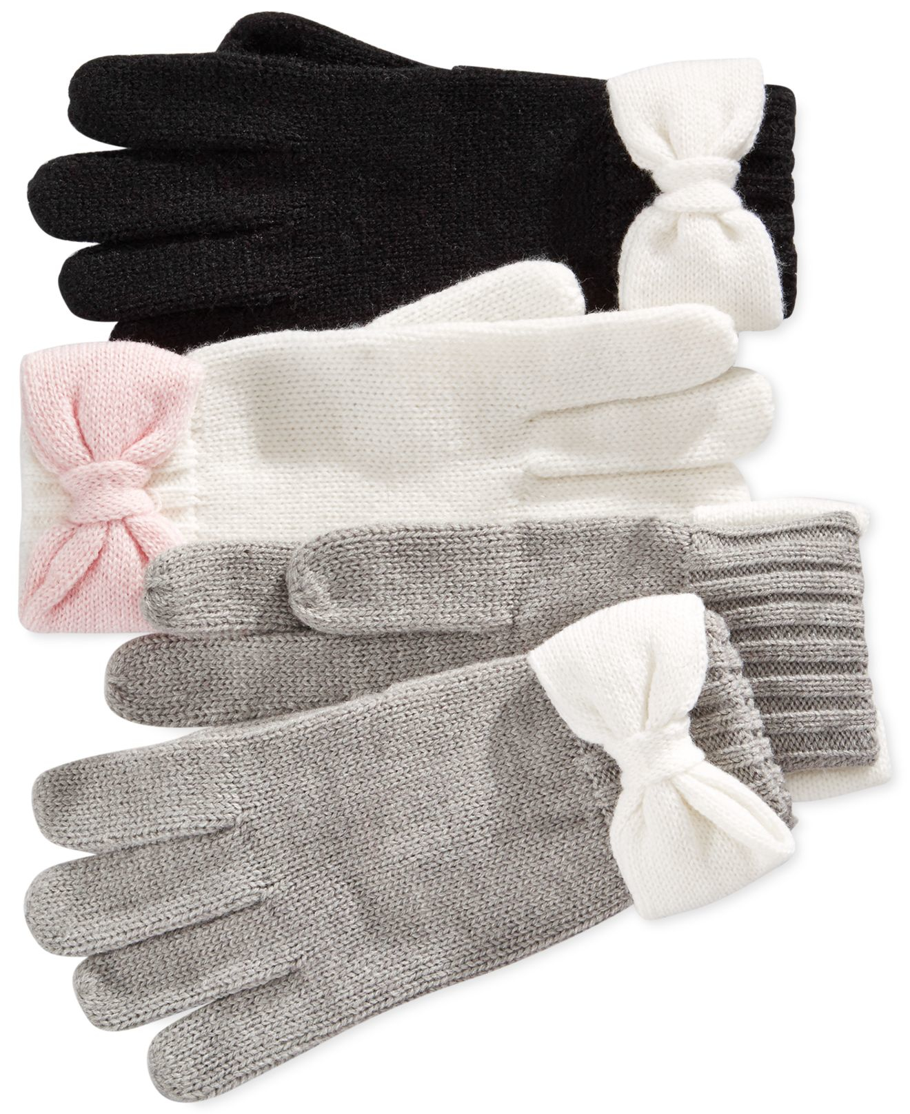 Lyst Kate Spade New York Colorblock Bow Gloves in Black