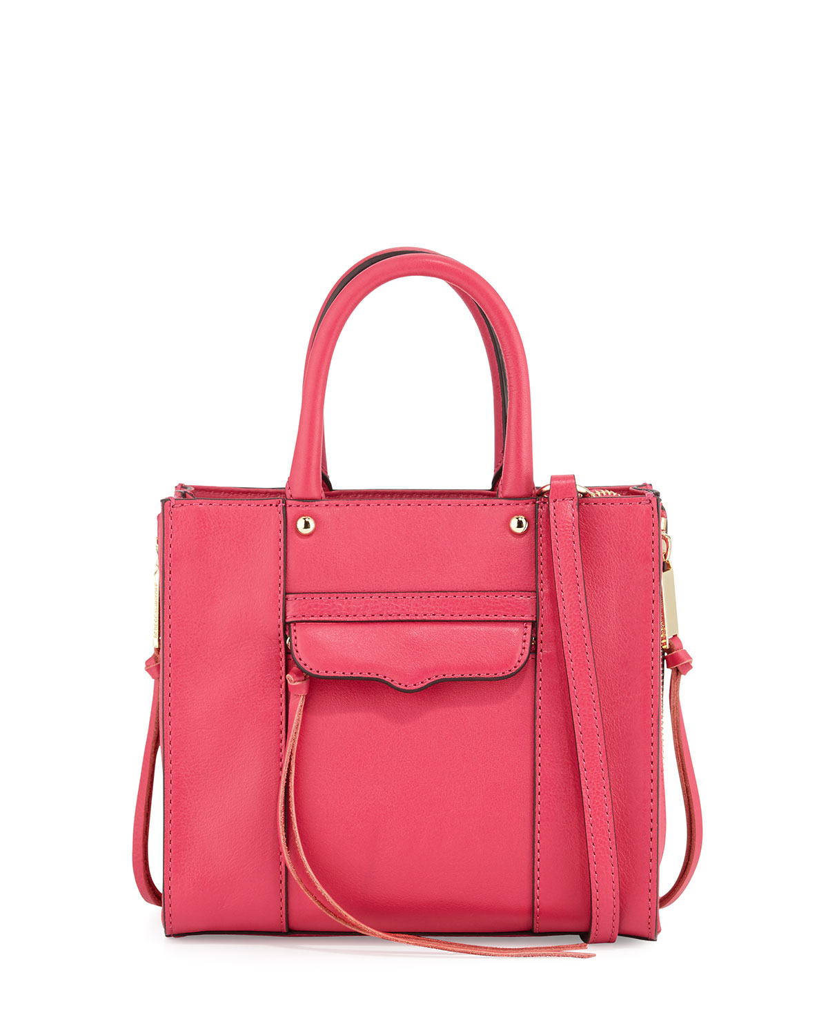 Rebecca minkoff Mab Mini Leather Tote Bag in Purple (BRIGHT FUCHSIA) | Lyst