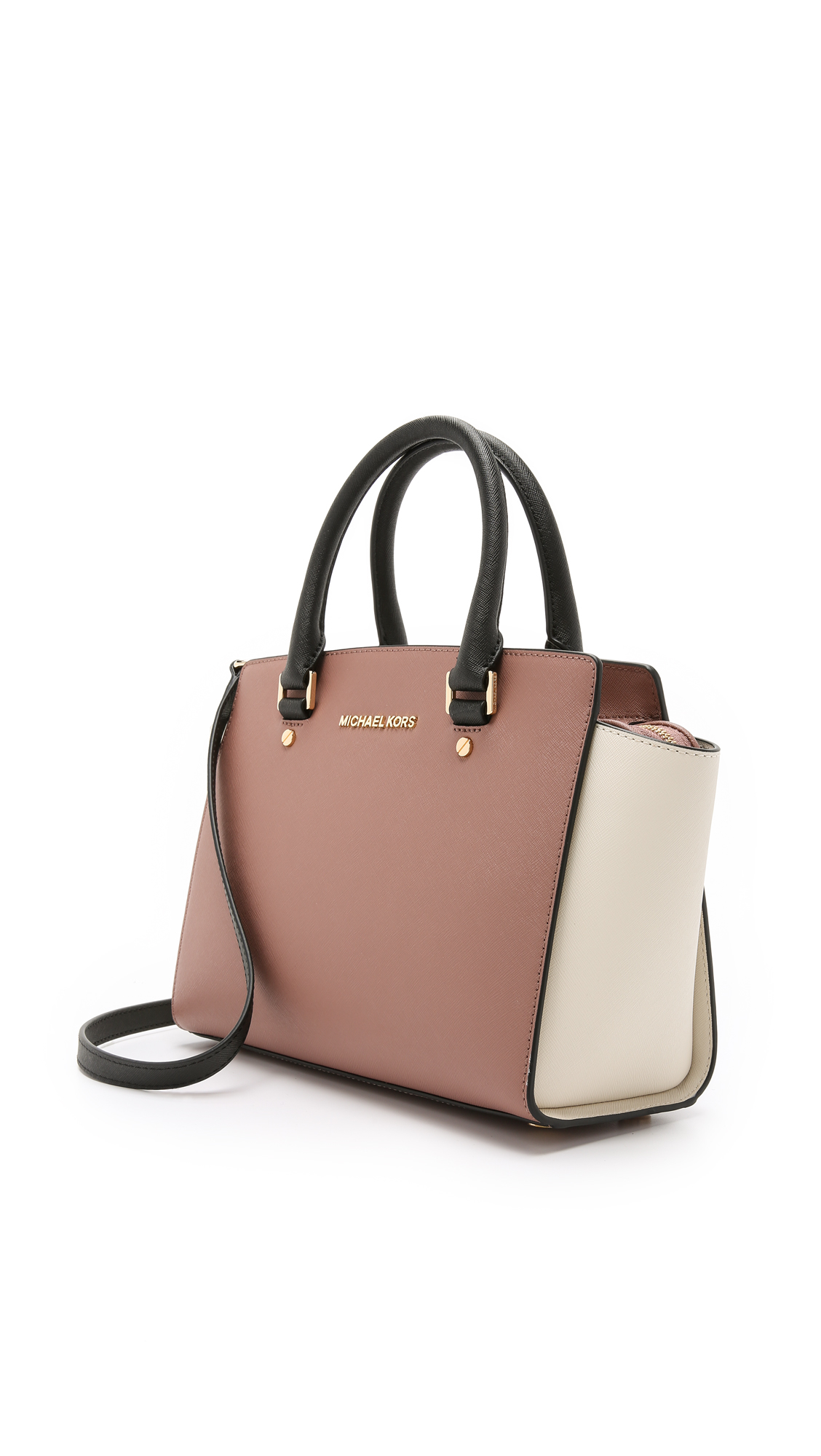 Lyst Michael Kors Selma Medium Color Blocked Satchel In Pink