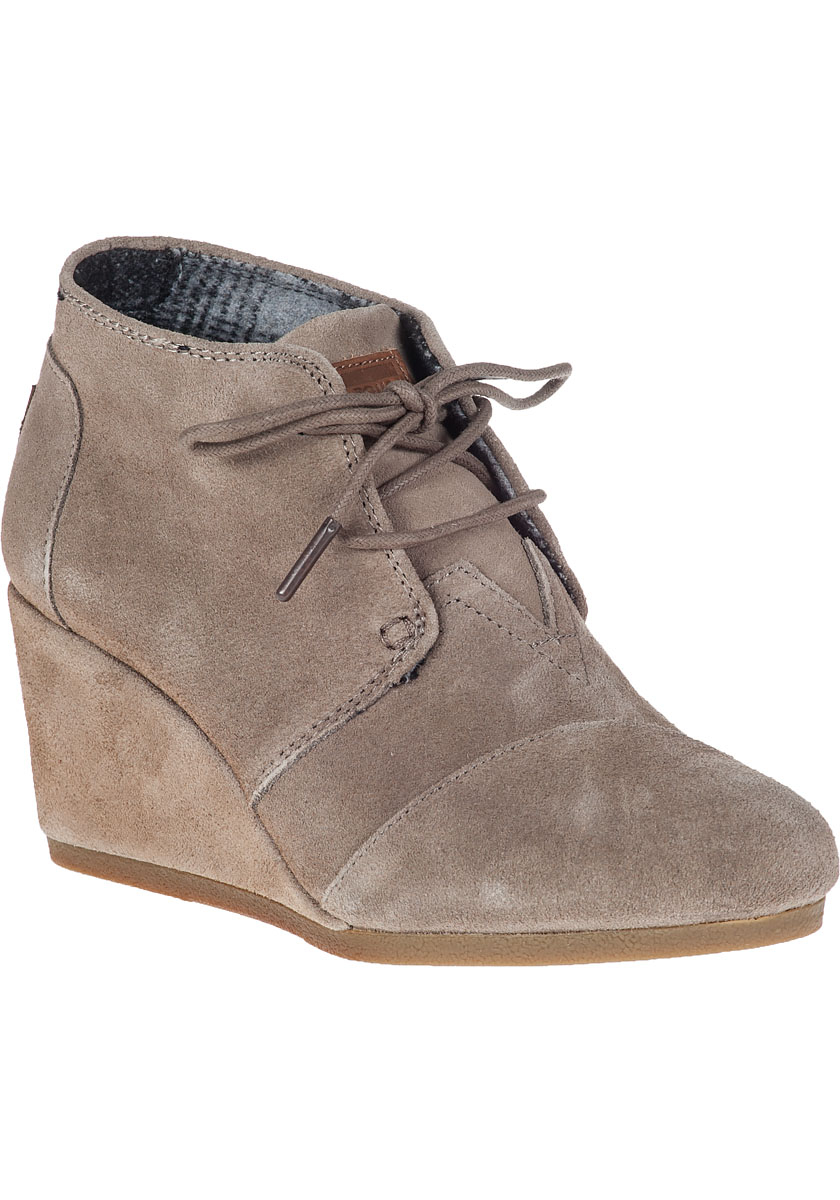 Lyst Toms Desert Wedge Boot Taupe Suede In Natural