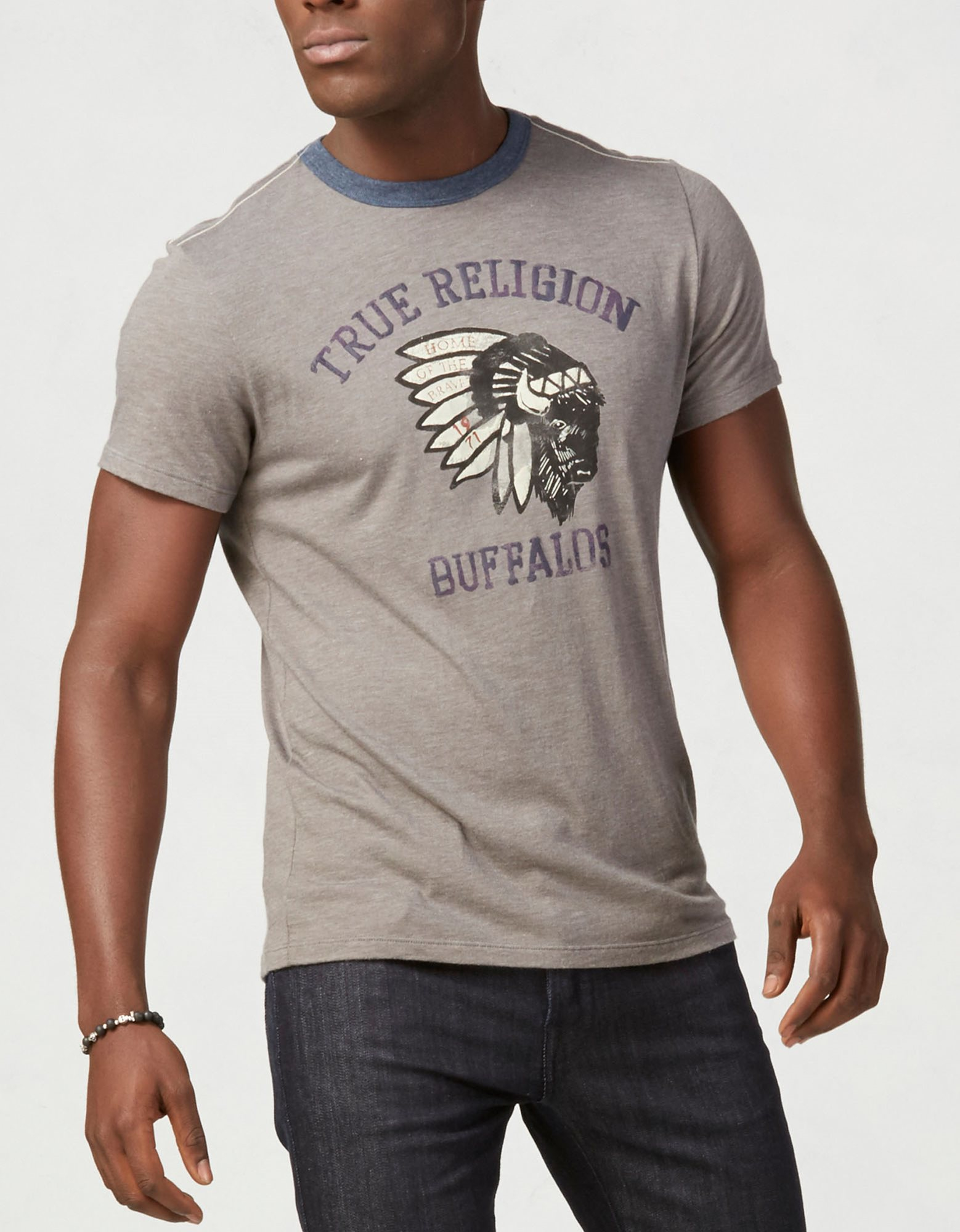 True religion Buffalo Mens T-Shirt in Gray for Men (Heather Grey) | Lyst