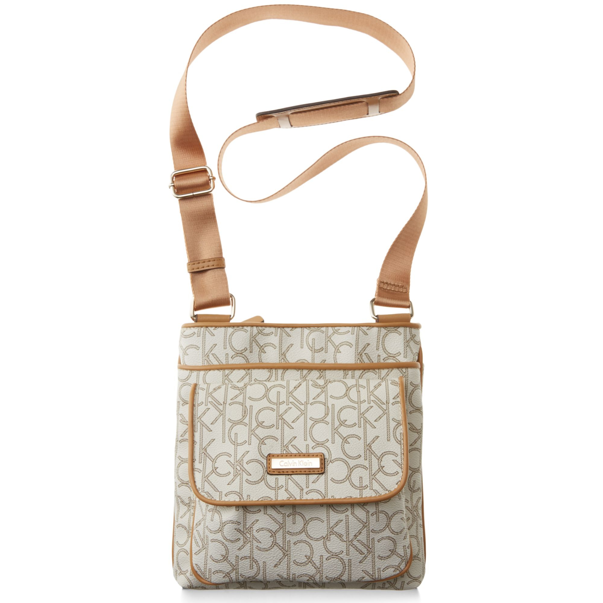 Lyst Calvin Klein Hudson Monogram Crossbody In Gray Gallery Previously Sold At Macy S Women Calvin Klein Crossbody