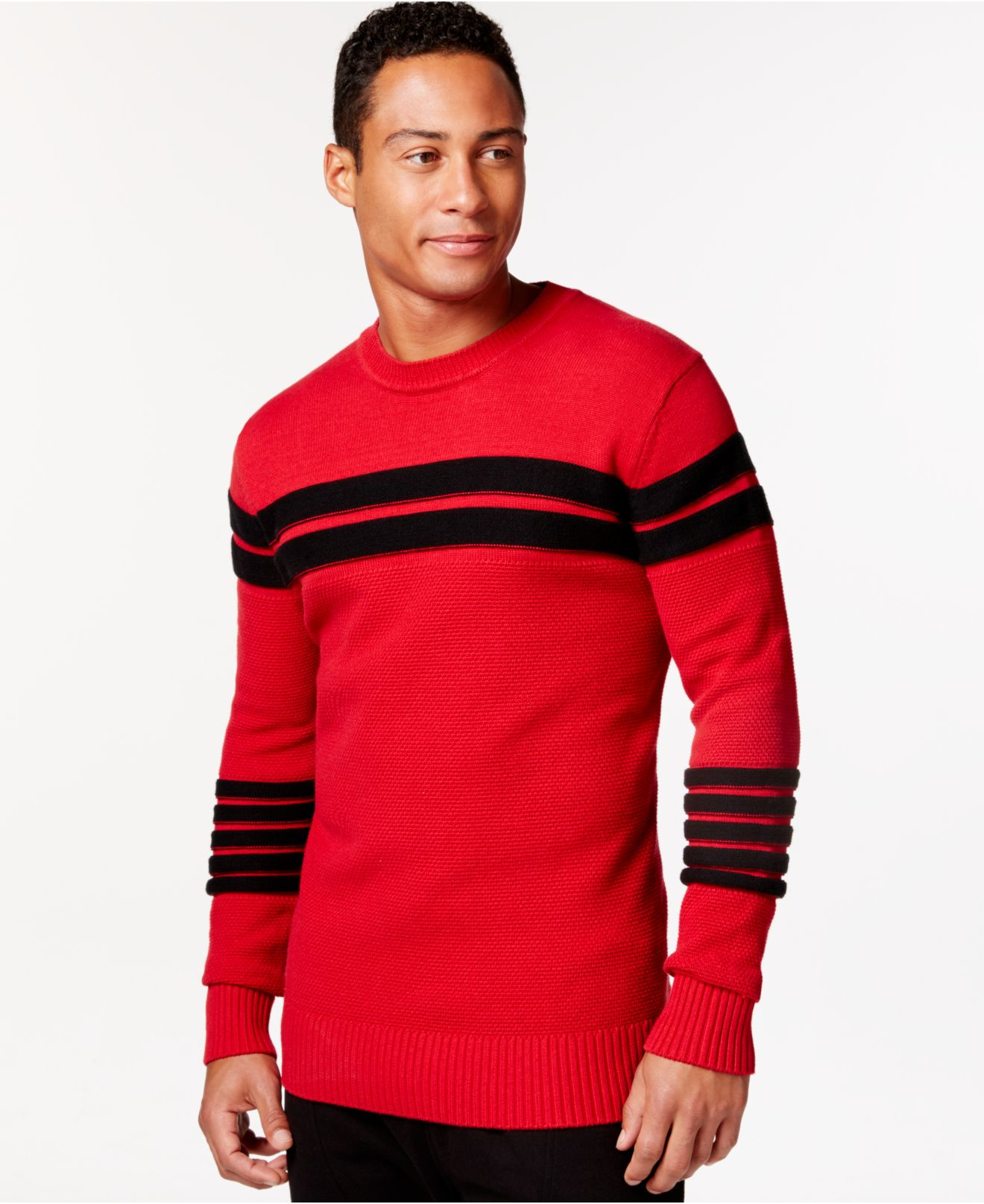 Lyst - Sean John Men's Kruger Striped Sweater in Red for Men