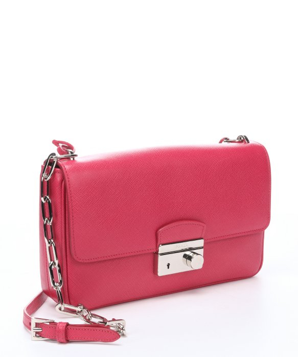 Prada Peony Saffiano Leather Chainlink Shoulder Bag in Purple ...