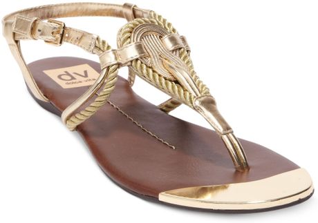 Dolce Vita Dv By Anica Flat Thong Sandals in Gold | Lyst