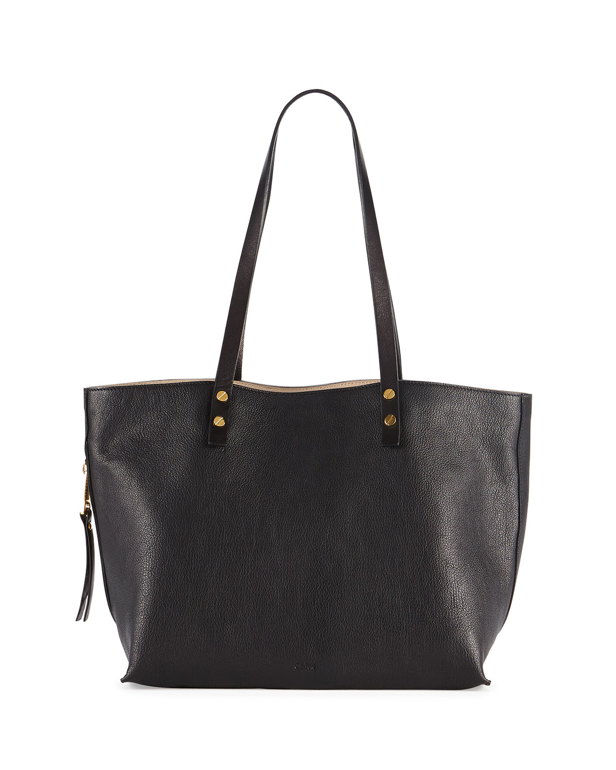 Chloé Dilan East-West Leather Tote Bag in Black | Lyst