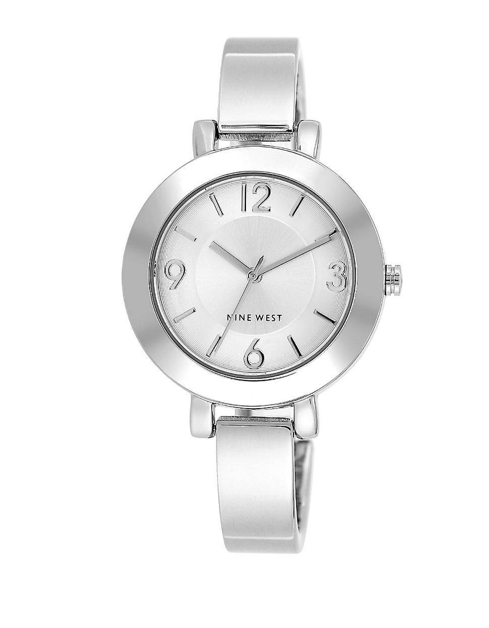 Nine west Ladies Quartz Silvertone Bangle Bracelet Watch in Metallic Lyst