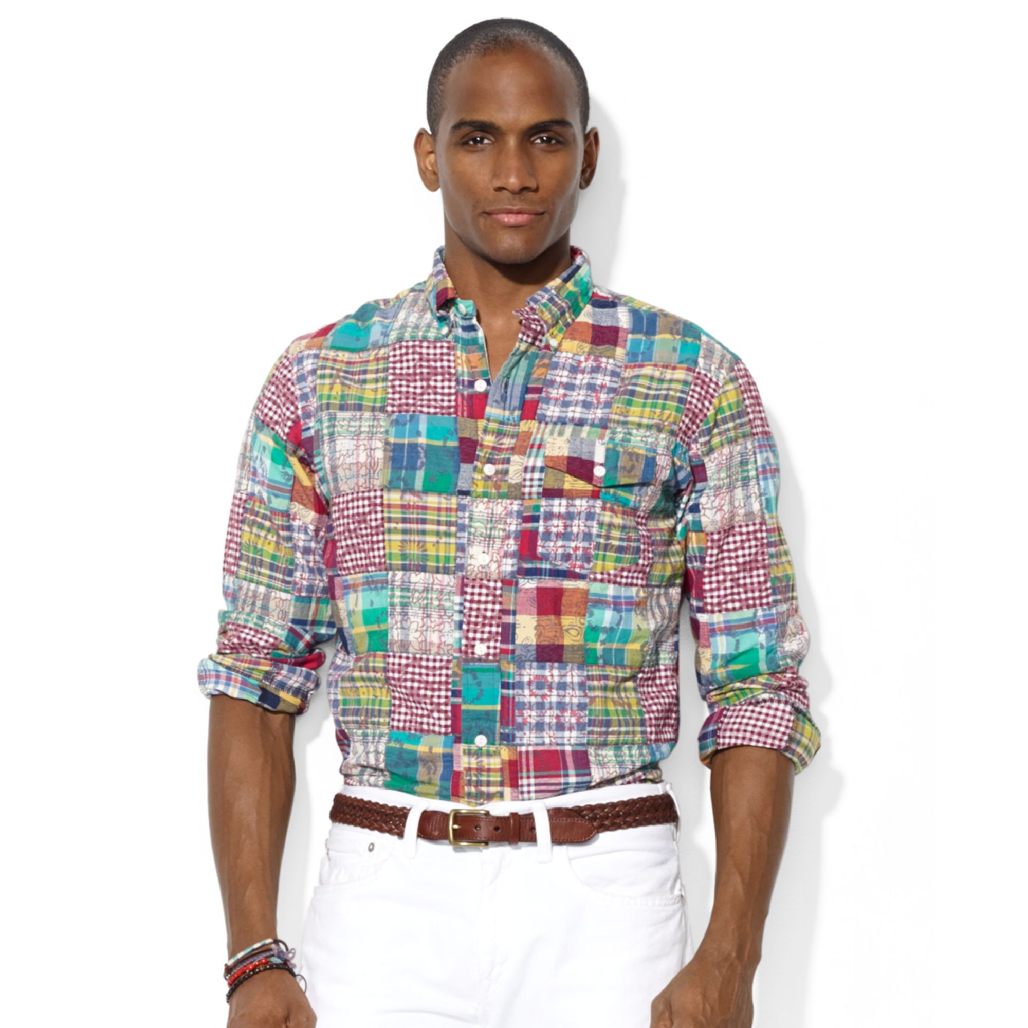 Lyst - Ralph Lauren Polo Patchwork Madras Bleecker Pocket ...