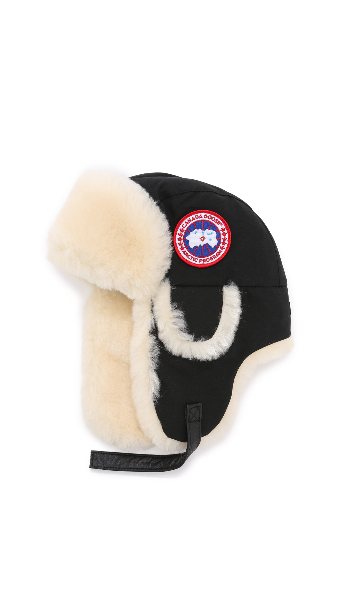 Canada goose Arctic Tech Shearling Pilot Hat in Black for Men | Lyst