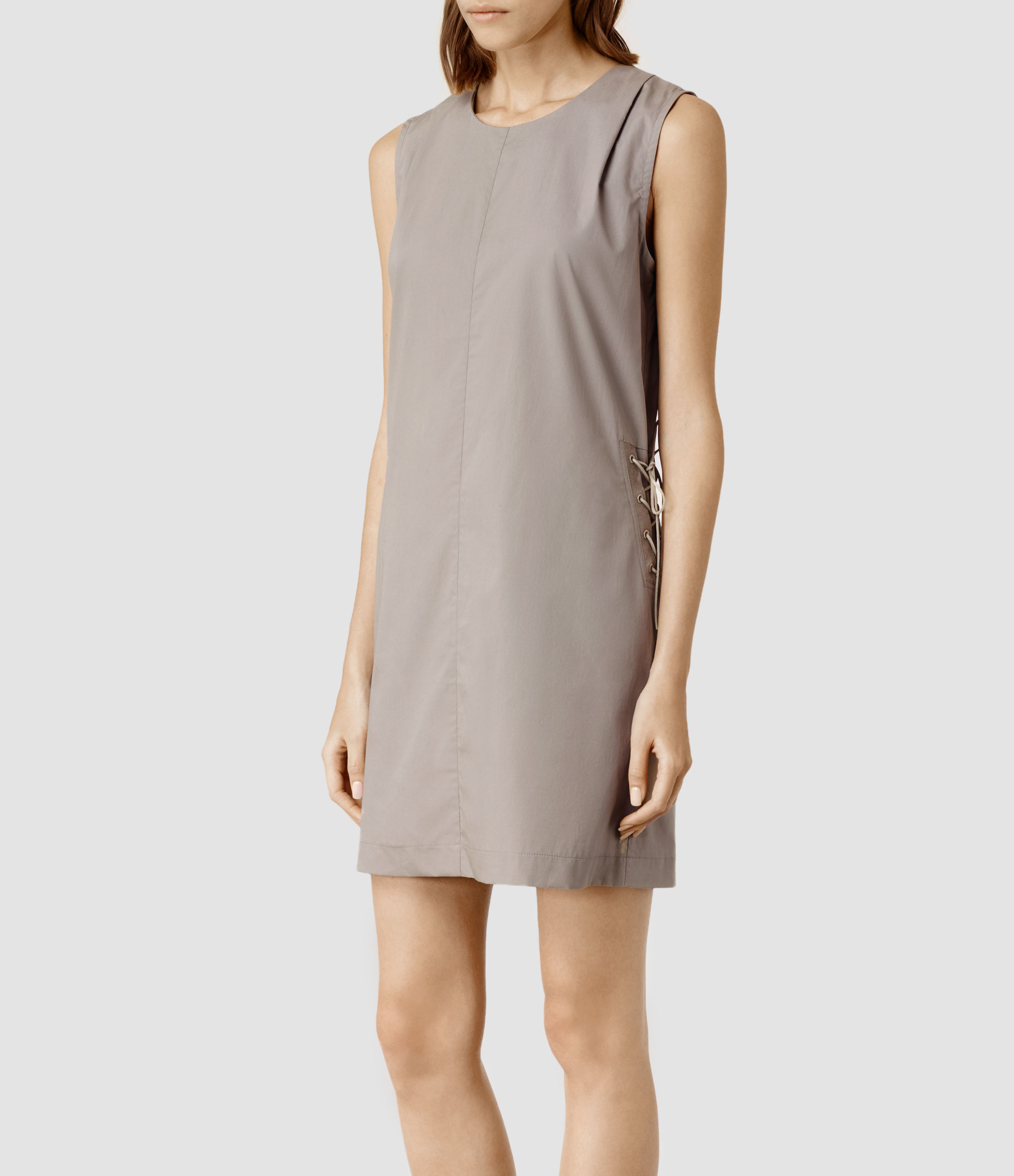 lyst allsaints vesta dress in gray lyst allsaints vesta dress in gray